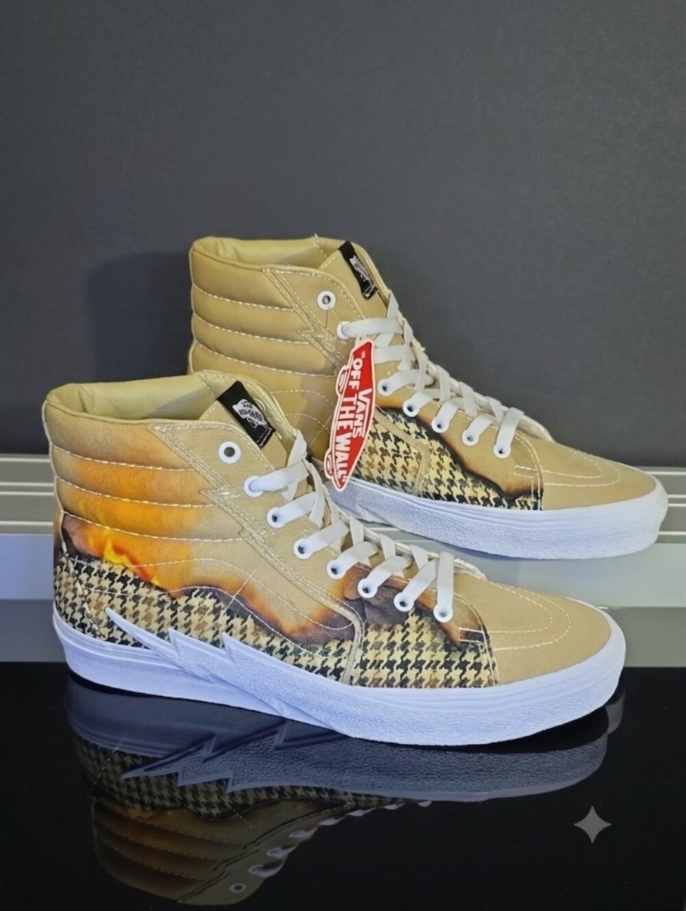 Vans Sk8-Hi Bolt Big Reveal Taos Taupe Houndstooth Burn Men 12 Women 13.5 New